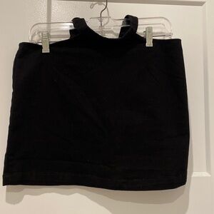 Weworewhat Black Jean Halter Top with Neck Belt Strap